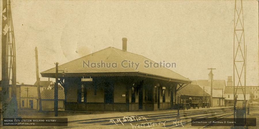 Postcard: Railroad Station, West Derry, New Hampshire